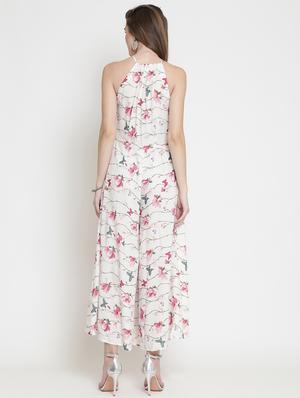 tie knot floral full leg jumpsuit - 16659264 - Standard Image - 3