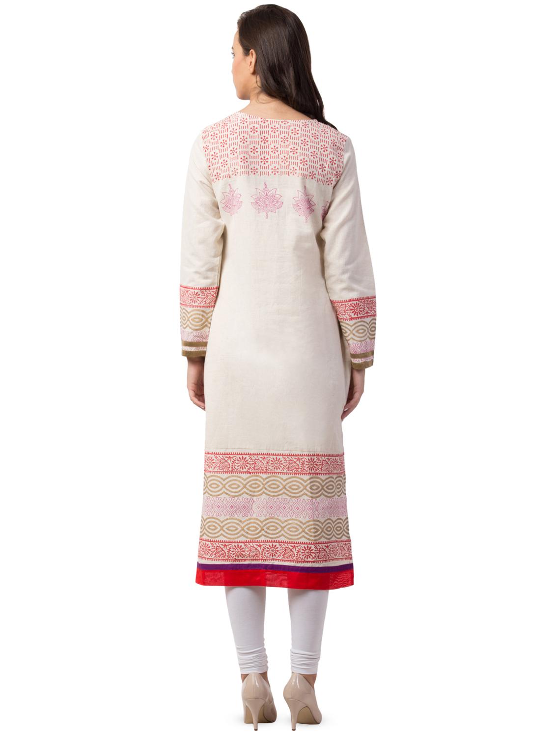 block print straight kurta - 16659927 - Zoom Image - 3