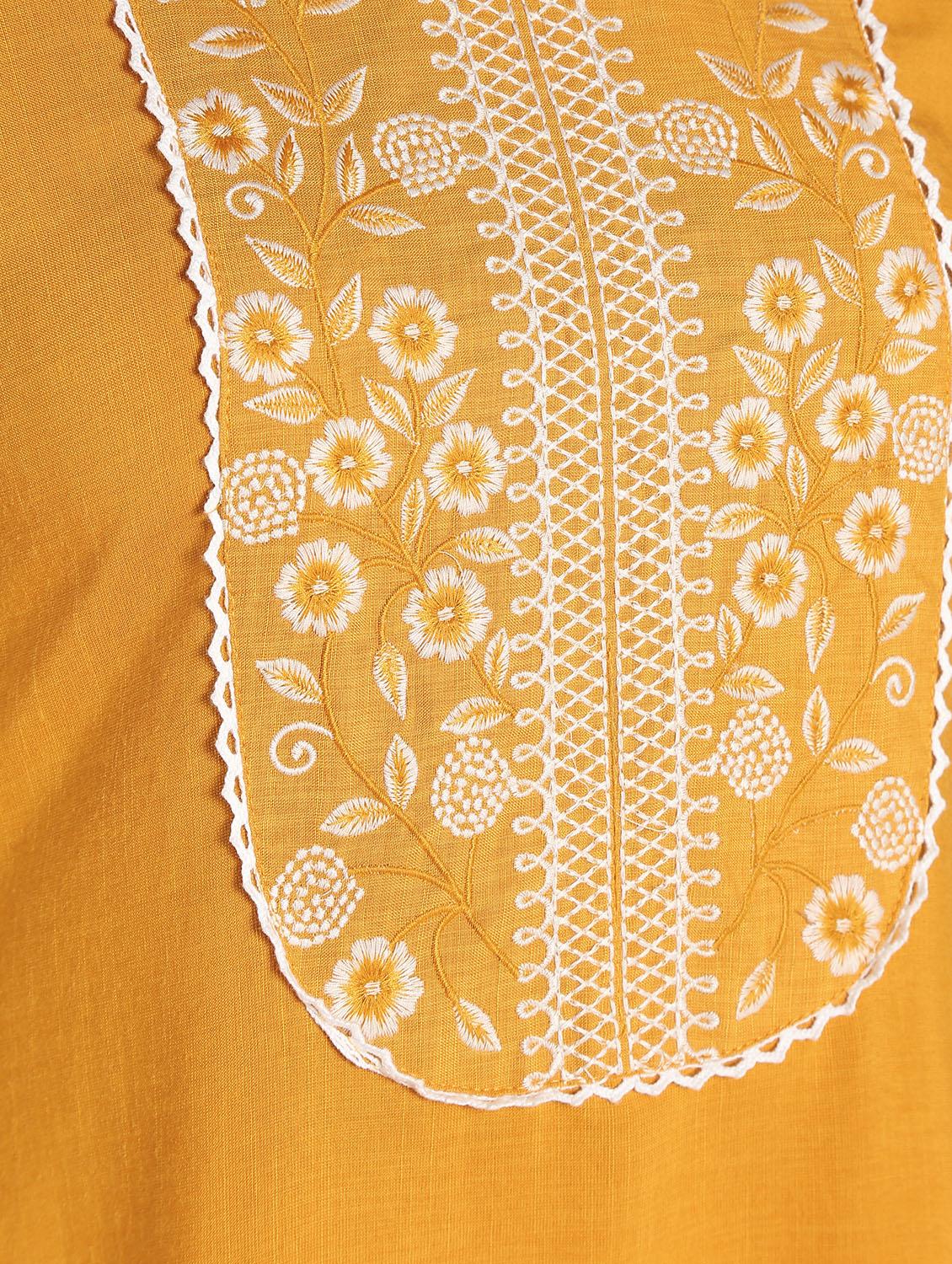 embroidered a-line kurta - 16660356 - Zoom Image - 6