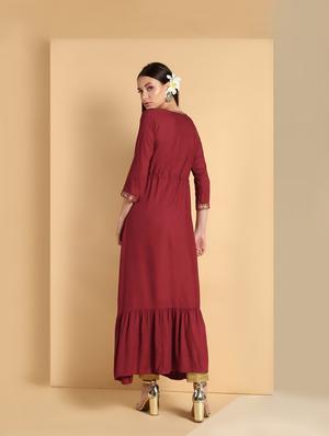 printed kurta with jacket - 16660357 - Standard Image - 3