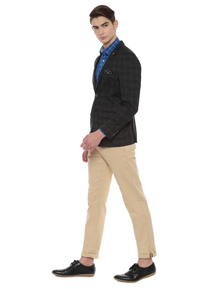 grey checkered single breasted casual blazer - 16660935 - Zoom Image - 3