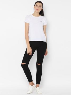 high rise knee slit jeans - 16660971 - Standard Image - 3