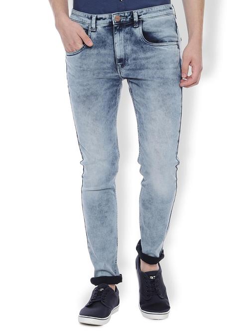 blue stone washed denim jeans - 16660977 - Standard Image - 1