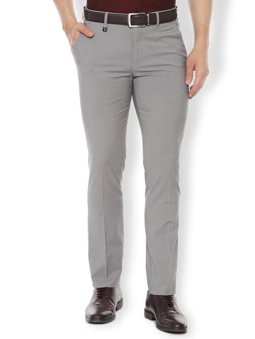 grey textured flat front formal trouser - 16661052 - Standard Image - 1