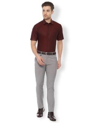grey textured flat front formal trouser - 16661052 - Standard Image - 3