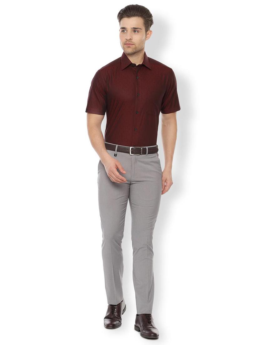 grey textured flat front formal trouser - 16661052 - Zoom Image - 3