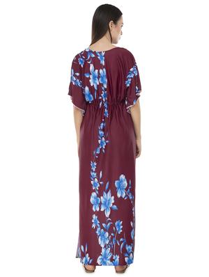 kaftan sleeved floral nighty - 16661062 - Standard Image - 3