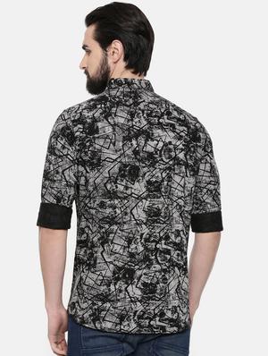 black printed casual shirt - 16661101 - Standard Image - 3