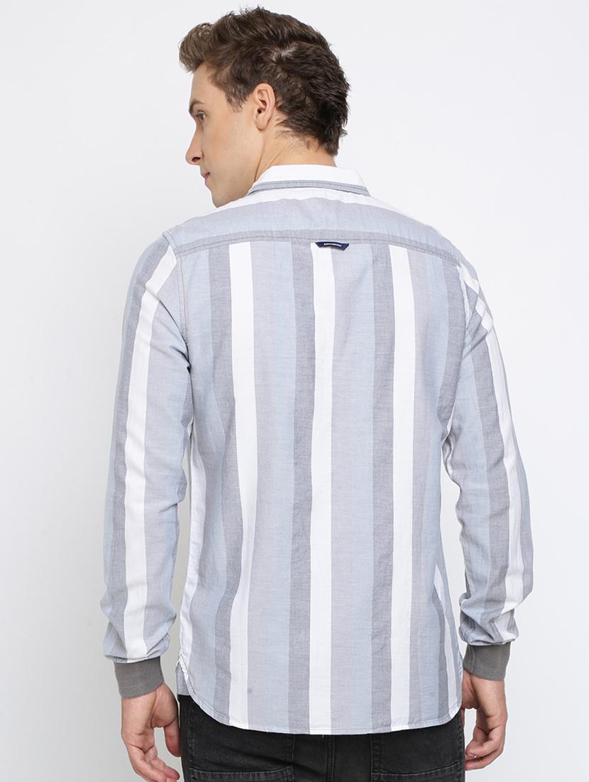 grey striped casual shirt - 16661431 - Zoom Image - 3
