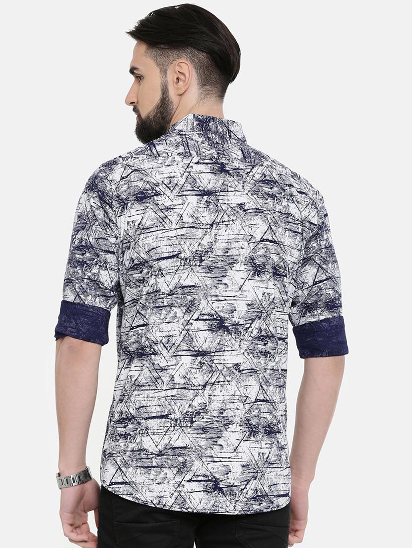 blue printed casual shirt - 16661459 - Zoom Image - 3