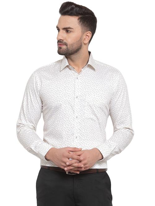white floral print formal shirt - 16661928 - Standard Image - 1