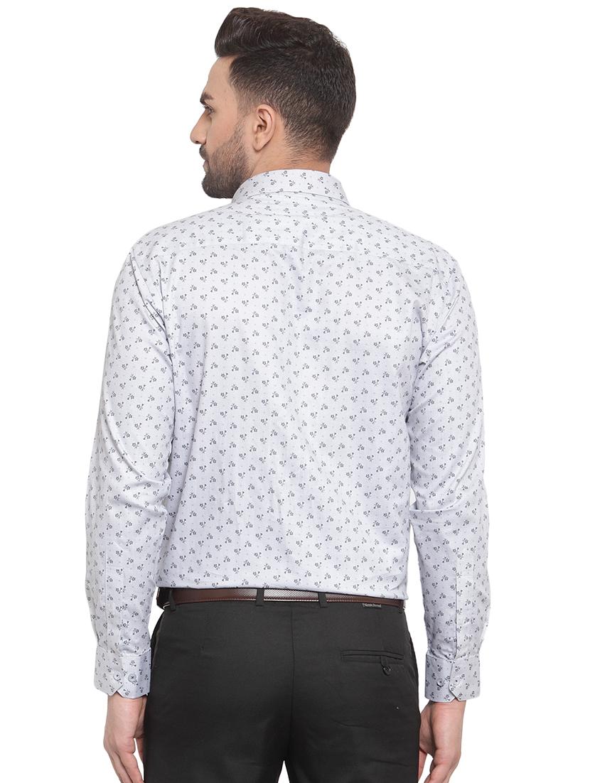 grey floral print formal shirt - 16661931 - Zoom Image - 3