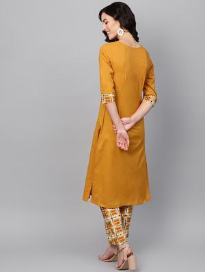 solid kurta palazzo set - 16662031 - Standard Image - 3