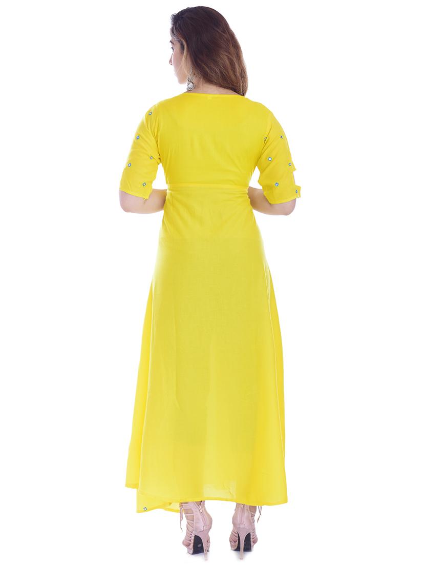 mirror work a-line ethnic dress - 16662110 - Zoom Image - 3