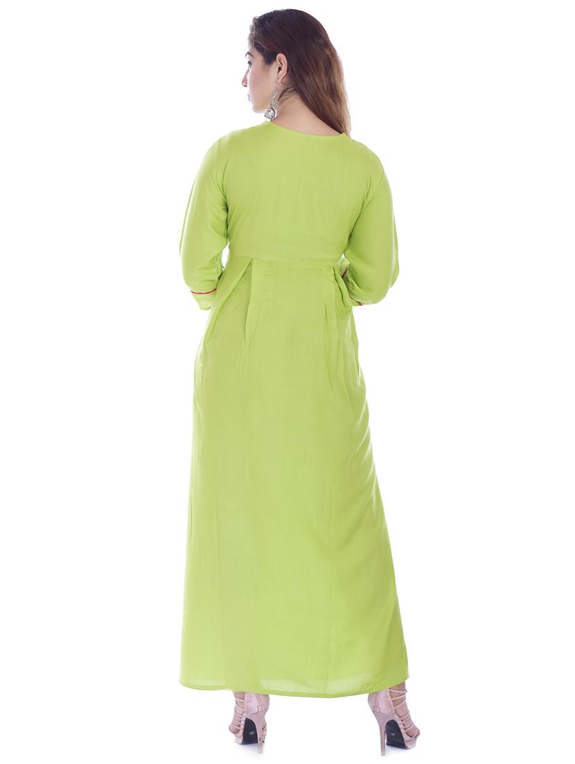 solid embroidered a-line dress - 16662115 - Zoom Image - 3