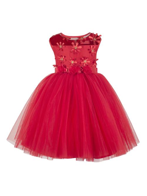 red polyester frock - 16662125 - Standard Image - 1