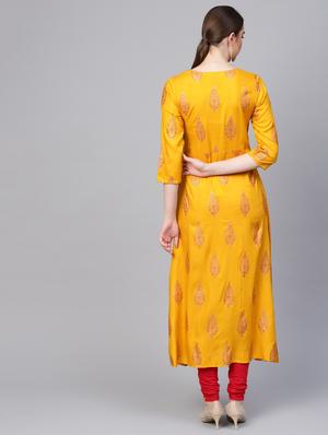 printed a-line kurta - 16662324 - Standard Image - 3