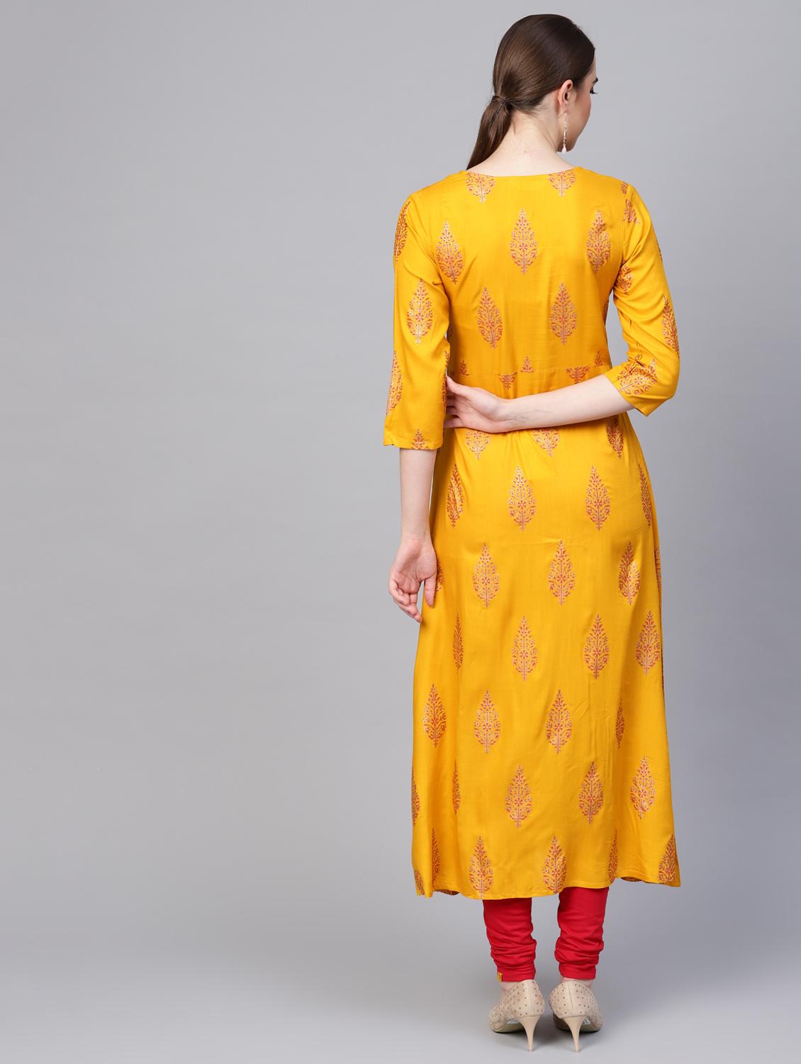 printed a-line kurta - 16662324 - Zoom Image - 3