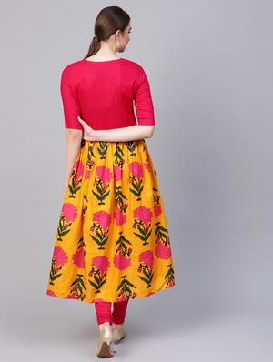 floral print flared kurta - 16662338 - Standard Image - 3
