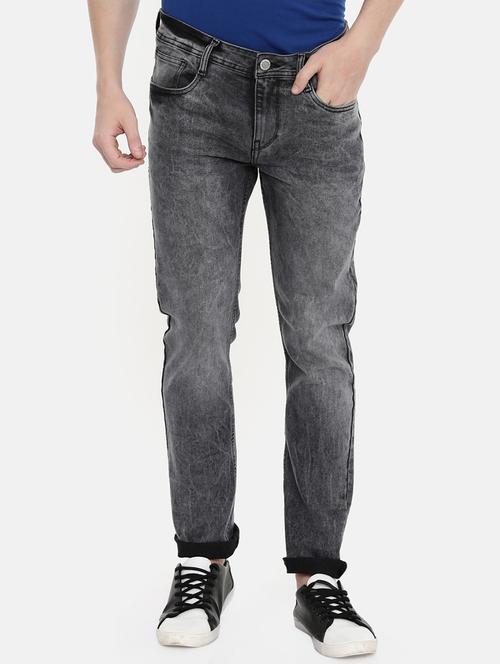 black heavy washed jeans - 16662378 - Standard Image - 1