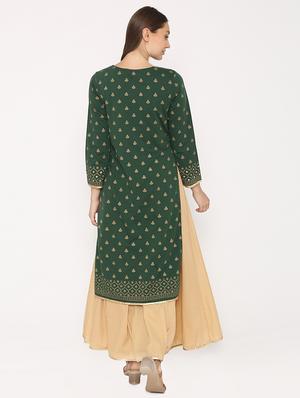 gold print woolen kurta - 16662387 - Standard Image - 3