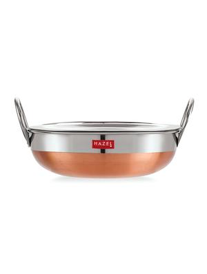stainless steel kadai with copper bottom and lid - 16662424 - Standard Image - 3