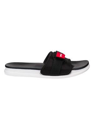 black synthetic & mesh slip on flip flops - 16662474 - Standard Image - 3