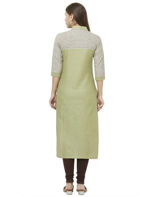color block straight kurta - 16662543 - Standard Image - 3