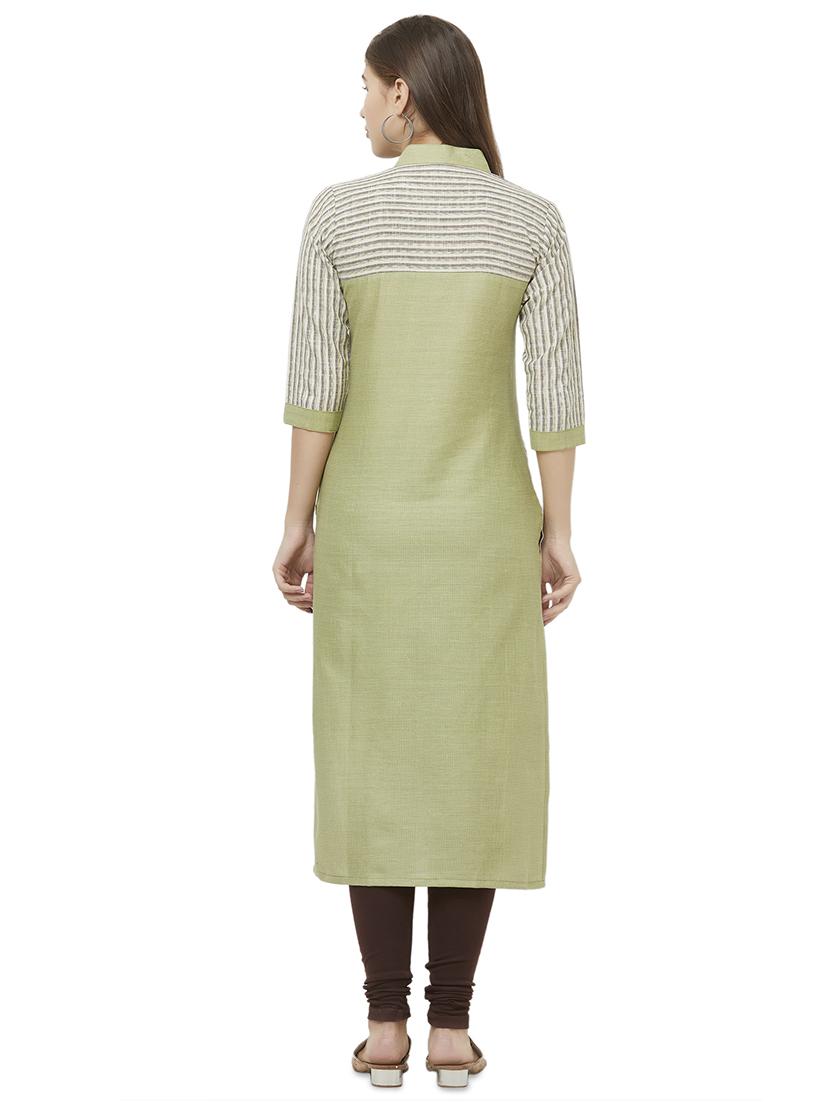 color block straight kurta - 16662543 - Zoom Image - 3