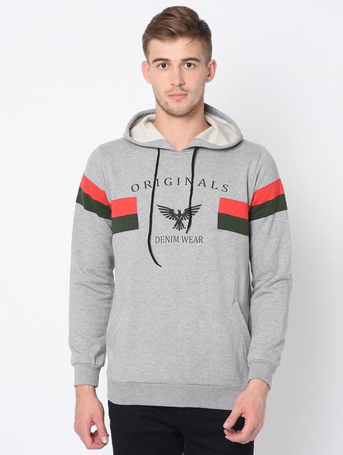 grey printed taped sweatshirt - 16662744 - Standard Image - 1