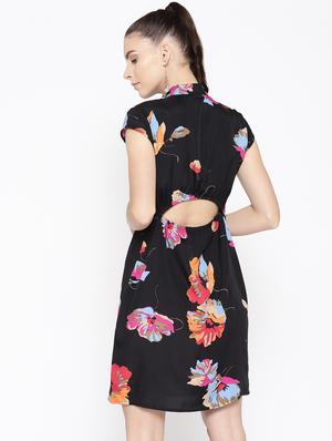 mock neck floral shift dress - 16663617 - Standard Image - 3