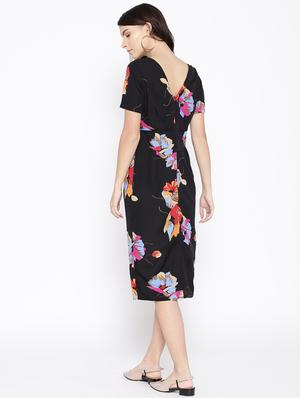 boat neck floral pencil dress - 16663631 - Standard Image - 3