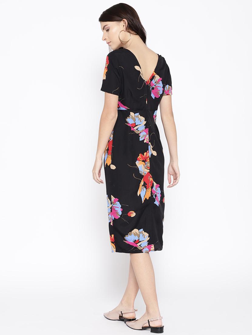 boat neck floral pencil dress - 16663631 - Zoom Image - 3