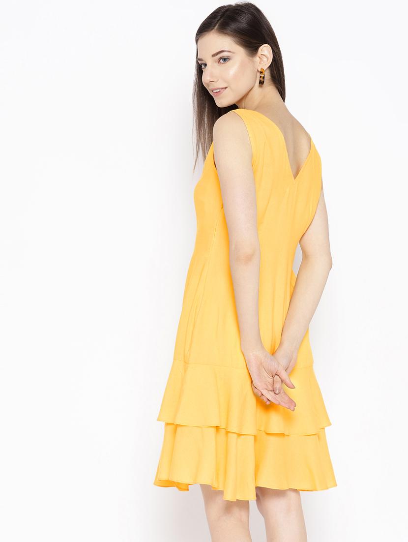 pep hem v- neck a-line dress - 16663646 - Zoom Image - 3