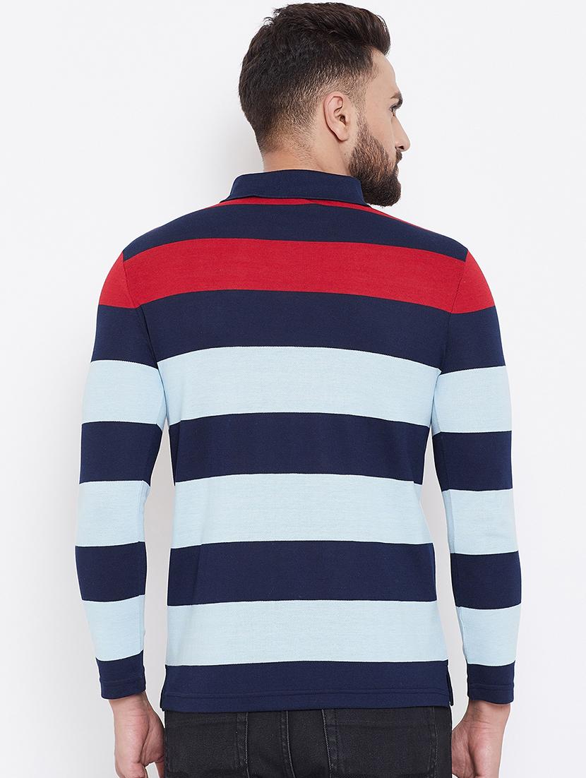 blue striped polo t-shirt - 16663714 - Zoom Image - 3