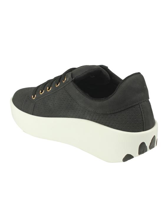 black leatherette laceup sneakers - 16665861 - Zoom Image - 3