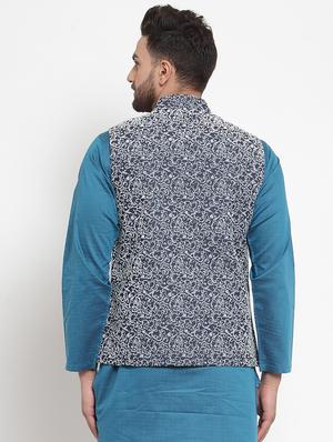 black printed nehru jacket - 16665947 - Standard Image - 3