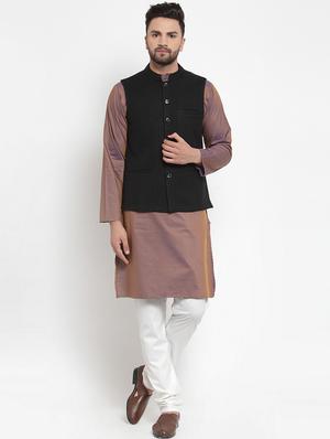 black self design nehru jacket - 16665955 - Standard Image - 3