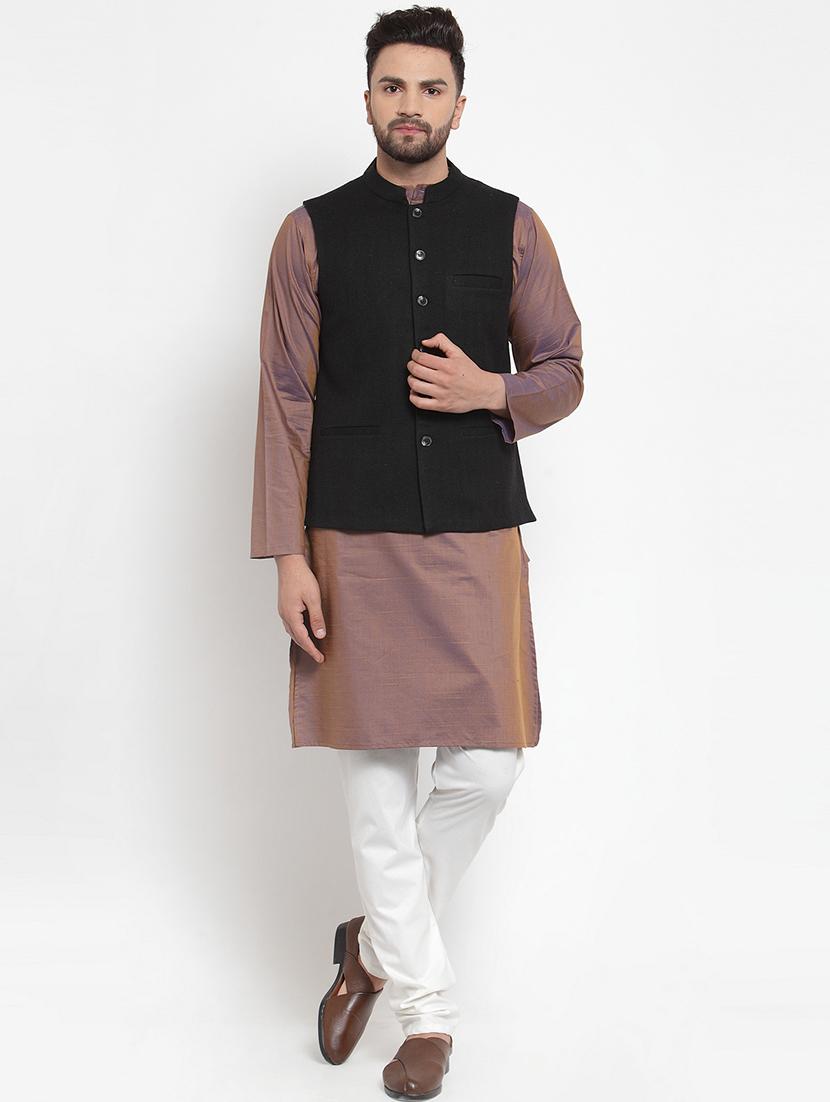black self design nehru jacket - 16665955 - Zoom Image - 3