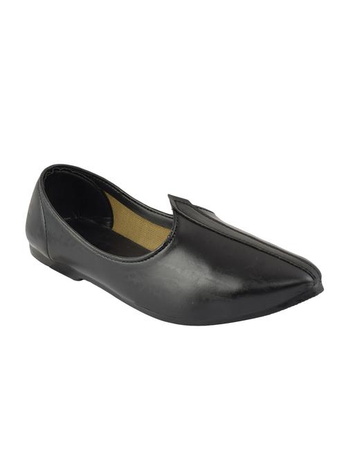 black leatherette slip on jutis - 16666260 - Standard Image - 1