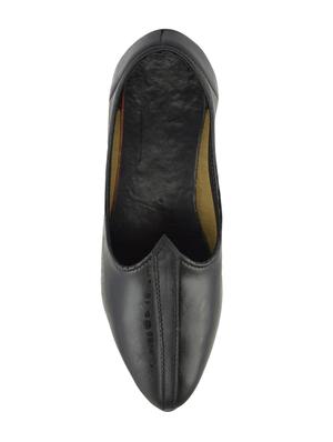 black leatherette slip on jutis - 16666260 - Standard Image - 3