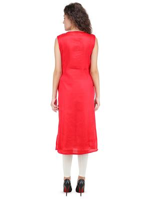 embroidered printed straight kurta - 16666584 - Standard Image - 3