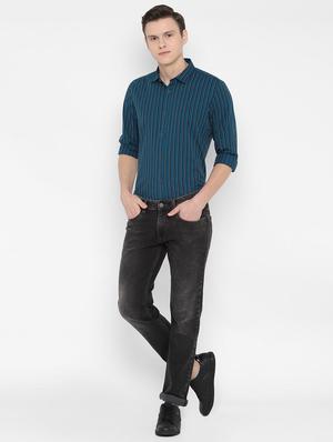 blue striped casual shirt - 16666708 - Standard Image - 3