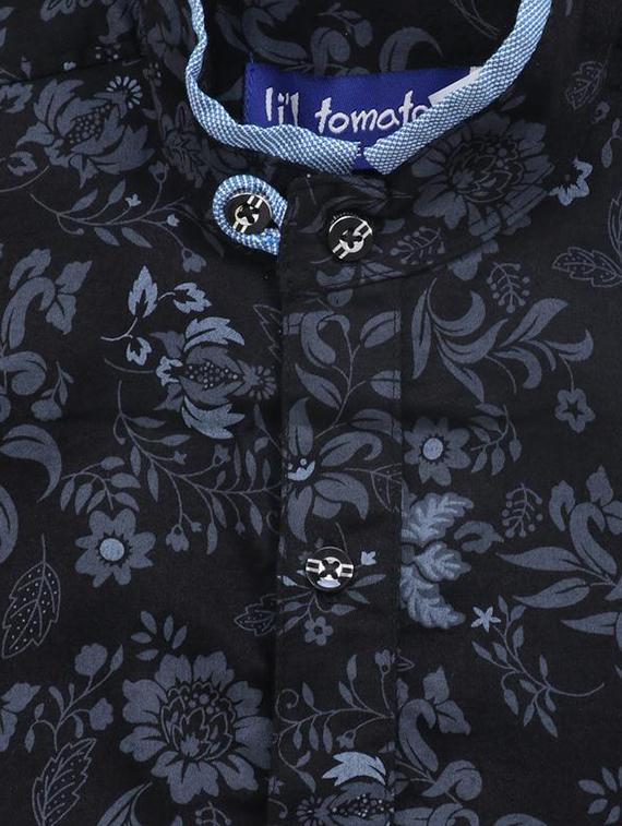 mandarin neck long sleeved kurta - 16666853 - Zoom Image - 3