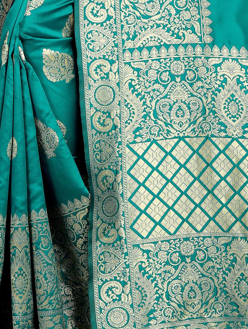 self-design banarasi saree with blouse - 16667392 - Zoom Image - 3