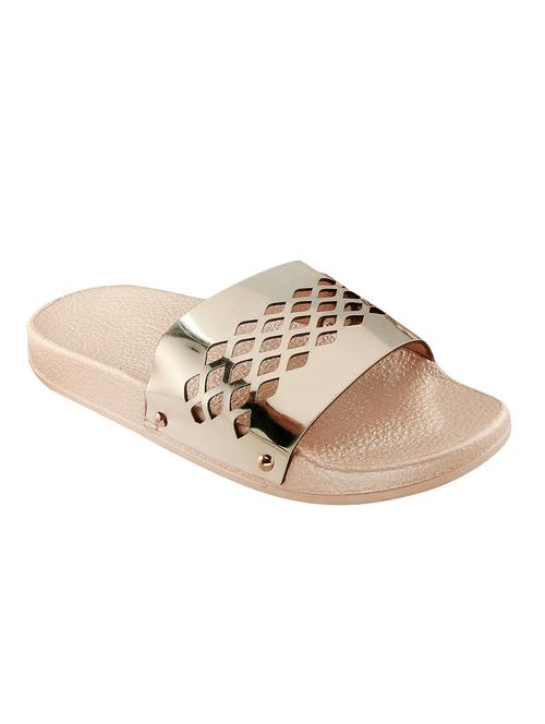 gold slides flip flops - 16667659 - Standard Image - 1