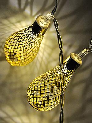 bulb shaped net design golden lights - 16667734 - Standard Image - 3