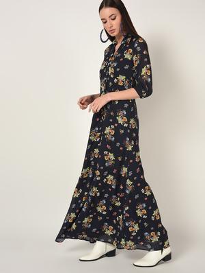 button up floral maxi dress - 16667842 - Standard Image - 3