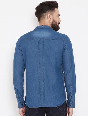 blue faded casual shirt - 16667905 - Standard Image - 3