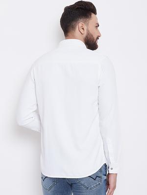 white solid casual shirt - 16667908 - Standard Image - 3